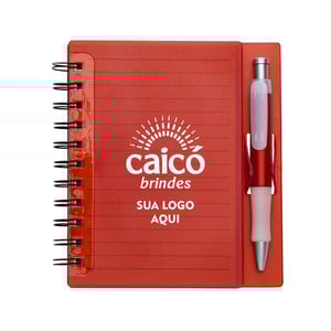 Caderno Plástico com Caneta e Suporte 70 Folhas Pautadas - 11193