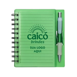 Caderno Plástico com Caneta e Suporte 70 Folhas Pautadas - 11193