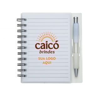 Caderno Plástico com Caneta e Suporte 70 Folhas Pautadas - 11193