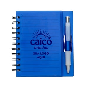 Caderno Plástico com Caneta e Suporte 70 Folhas Pautadas - 11193