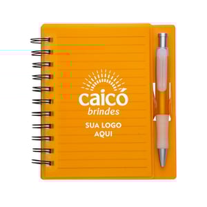 Caderno Plástico com Caneta e Suporte 70 Folhas Pautadas - 11193