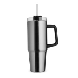Caneca Térmica Inox 900ml com Canudo e Parede Dupla a Vácuo - 09195LF