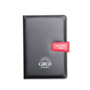 Kit Executivo Premium: Caderneta Couro Magnética e Caneta Touch - 19013