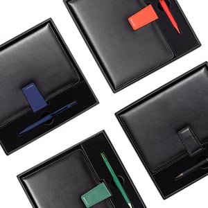 Kit Executivo Premium: Caderneta Couro Magnética e Caneta Touch - 19013