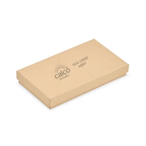 Kit Caneta e Chaveiro em Bambu e Metal com Estojo Premium - 18835
