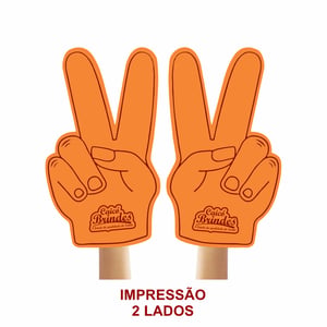 Mão de Torcida Personalizada - Mão 2 dedos impressão 2 lados - 29082402