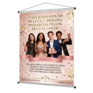 Banner em Lona 280g com Bastão e Cordão | Caicó Brindes - 11062602