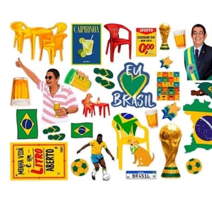 Figurinhas Aplique DTF Têxtil Tema Copa do Mundo (Kit a partir de 10 Unidades Sortidas) | Caicó Brindes
