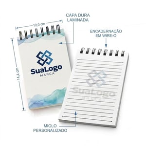 Bloco de Anotações Capa Dura A6 com Wire-O Personalizado | Caicó Brindes - 11072601