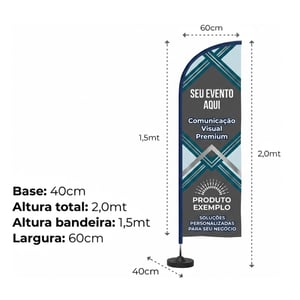 Wind Banner Personalizado Dupla Face Completo | Caicó Brindes - 02082601