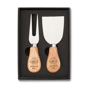 Kit Queijo 2 Peças com Estojo | Brinde Gourmet Sofisticado - 06221  Kit Queijo 2 Peças com Estojo brinde promocional de alto padrão   