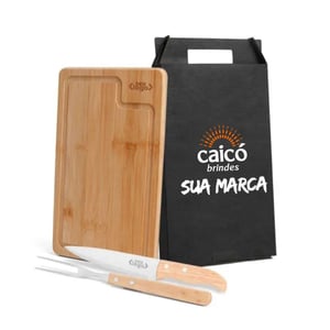 Conjunto para Churrasco em Bambu/Inox/Madeira - 3 Peças Elegantes - MX-19066  Kit Para Churrasco com Copo Térmico - 6 Peças Gravação a Laser   É a escolha perfeita para quem ama reunir a família e os amigos para um delicioso churrasco