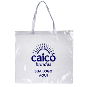 Sacola de PVC 39X43cm Personalizada - Praticidade e Estilo - 13254N Feita em PVC de alta qualidade Sacola de PVC 39X43cm Personalização: silk screen 1 Cor   Tamanho da Impressão 22x22cm