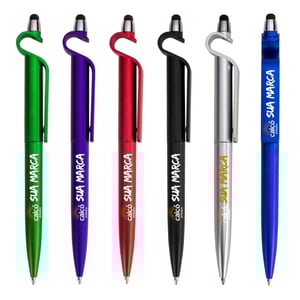 Caneta Plástica Touch para Celular e Tablet - Praticidade e Estilo - 13499B Caneta Plástica Caneta Plástica Touch para Celular e Tablet Colorida   Área de gravação: 4 × 0,7 cm