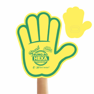 Mão de Torcida Personalizadas com Impressão - Brindes Divertidos - 08042505 EVA 3mm Mão de Torcida Personalizadas com Impressão Pintura com 1 cor  Mão Aberta Impressão 1 Lado Ideais para formaturas, aniversários e eventos esportivos. Peça já a sua!