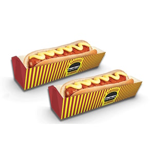 Embalagem para Cachorro Quente Personalizada em Papel Supremo - Resistência e Qualidade - 06042502 Papel Supremo 300g Embalagem para Cachorro Quente Personalizada em Papel Supremo Impressão Colorida Digital   Projetada para oferecer resistência e praticidade, essa embalagem é a opção ideal para servir seus deliciosos cachorros-quentes.