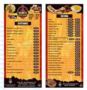 Cardápio em Couchê 300g  — Laminação Fosca ou Brilho | 05042502 Papel Couchê 300g Cardápio em Couchê 300g Impressão colorida   Impressão 4x4 em ambos os lados garante cores vivas e excelente definição para imagens e descrições.