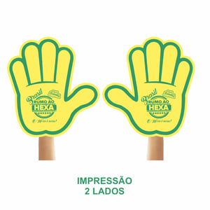 Mão de Torcida Personalizadas Mão aberta impressão 2 lado - 08042506 EVA 3mm Mão de Torcida Personalizadas Mão aberta impressão 2 lado Pintura com 1 cor  Mão aberta impressão 2 lados Ideais para formaturas, aniversários e eventos esportivos. Peça já a sua!