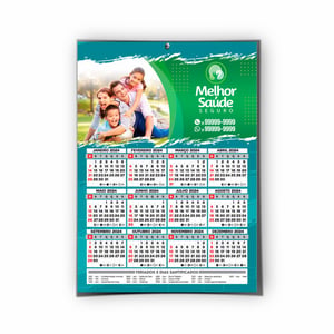 Calendário Folhinha Comercial Personalizado — Escolha o Tamanho - 12022601 cartela em cartão grosso 300 gramas e com furo para pendurar Calendário Folhinha Comercial Personalizado — Escolha o Tamanho Impressão Colorida Digital   ideal para escritório, recepções, salas de reunião e pontos de atendimento.