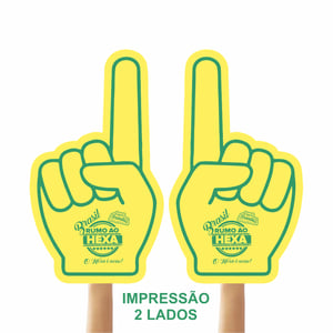 Mão de Torcida Personalizadas - Mão 1 dedo impressão 2 lados - 29082404 EVA 3mm Mão de Torcida Personalizadas - Mão 1 dedo impressão 2 lados Pintura com 1 cor  Mão 1 dedo impressão 2 lados Ideais para formaturas, aniversários e eventos esportivos. Peça já a sua!