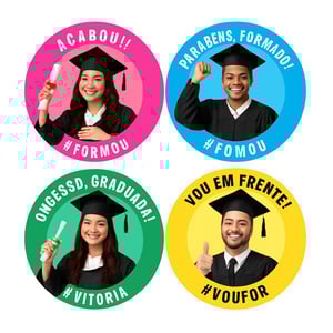 Adesivo de Papel Personalizado  — 14022601 Papel Adesivo Couchê 90g Adesivo de Papel Personalizado Impressão Laser Color  Não borra e não desbota! Ideal para marcas, eventos, lembranças, embalagens promocionais e benefícios como formaturas e campanhas políticas.