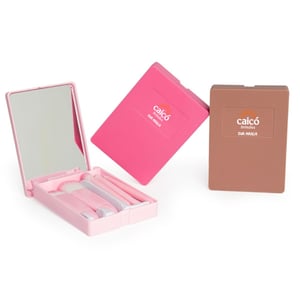 Kit Pincel 5 Peças com Estojo e Espelho — Brinde de Maquiagem — 18874  Kit Pincel 5 Peças com Estojo e Espelho — Brinde de Maquiagem Área para gravação: 2,8 × 4,8 cm   pincéis para base, corretivo, sombra, esfumar, blush e batom. Ideal como brinde feminino e presente.