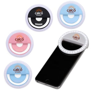 Anel de Iluminação para Selfie (Ring Light Presilha) — 14248 Plástico resistente Ring Light Presilha Impressão Colorida Digital   Ideal para influenciadores, profissionais de beleza, fotógrafos amadores e uso pessoal em chamadas de vídeo.