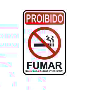Placa Proibido Fumar Lei Federal 20x30cm em PS + Dupla-Face - 22032606