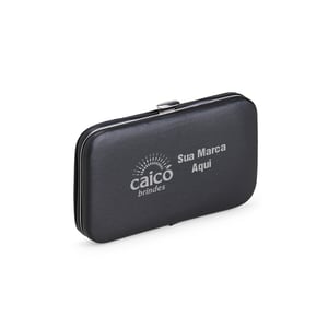 Kit Manicure 7 Peças com Estojo de Couro Sintético | Brinde Prático e Elegante - 01361B  Kit Manicure 7 Peças    brinde feminino, promocional ou corporativo