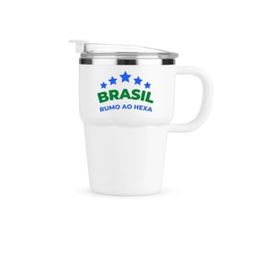 Caneca Térmica Hybrid Inox 550ml - Parede Dupla com Tampa e Canudo - 09227LF