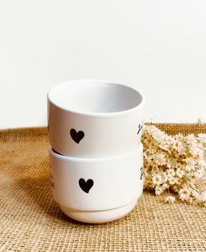 Torre com 2 Xícaras Personalizadas com Suporte