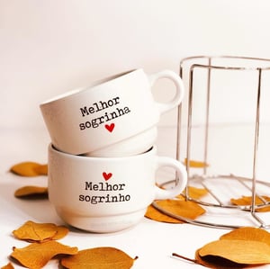 Torre com 2 Xícaras Personalizadas com Suporte