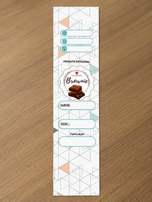 Cinta para Brownie Modelo Pronto Couchê 150g 5x20cm 4x0 corte reto