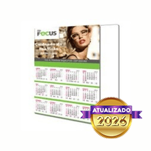 Calendário de Parede | 20x27cm | 4/0 | UV 1/0 Cartão DuoDesign 250g/m² 20x27cm 4/0 UV 1/0  