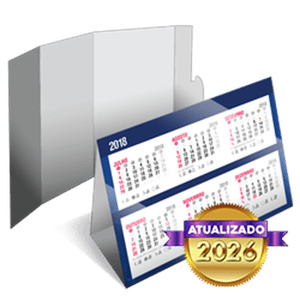 Calendário de Mesa | 25x18cm | 4/0 | UV 1/0 Cartão DuoDesign 250g/m² 25x18cm 4/0 UV 1/0