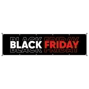 Faixa Black  Friday mod215 Lona 440gr  4x0 Fosco bastão e ilhos 
