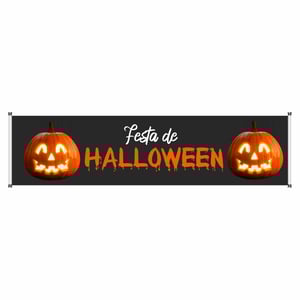 Faixa festa de  halloween mod234 Lona 440gr  4x0 Fosco bastão e ilhos 