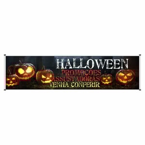 Faixa halloween mod232 Lona 440gr  4x0 Fosco bastão e ilhos 