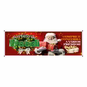 Faixa sorte de natal mod240 Lona 440gr  4x0 Fosco bastão e ilhos 
