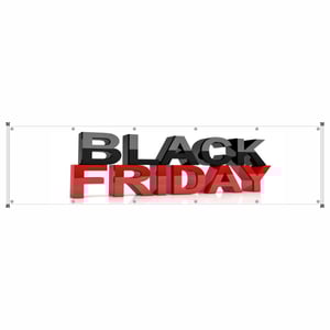 Faixa Black  Friday mod214 Lona 440gr  4x0 Fosco bastão e ilhos 