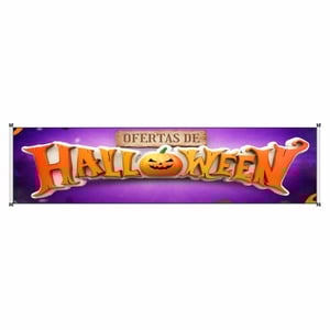 Faixa oferta de halloween mod238 Lona 440gr  4x0 Fosco bastão e ilhos 