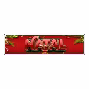 Faixa natal de oferta mod242 Lona 440gr  4x0 Fosco bastão e ilhos 