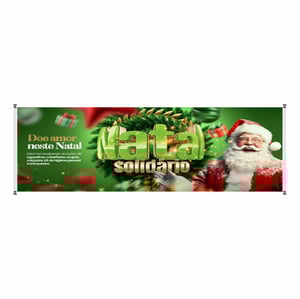 Faixa natal solidário mod241 Lona 440gr  4x0 Fosco bastão e ilhos 