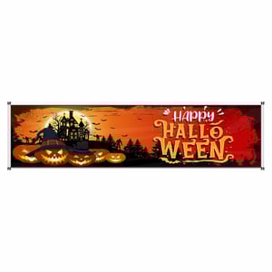 Faixa happy halloween mod236 Lona 440gr  4x0 Fosco bastão e ilhos 
