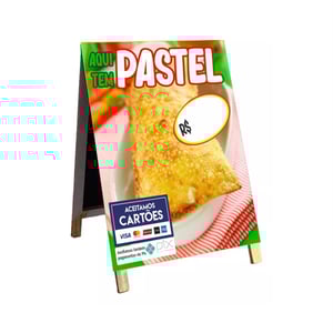 Cavalete pastel  mod14 Madeira 90x60 Frente e Verso Lona Dupla Face 