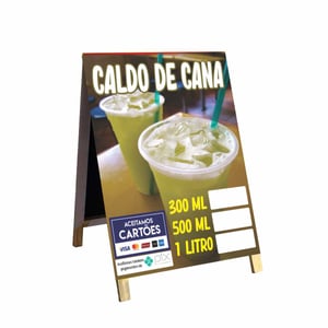 Cavalete caldo de cana  mod42 Madeira 90x60 Frente e Verso Lona Dupla Face 