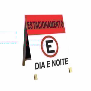 Cavalete estacionamento dia e noite mod23 Madeira 90x60 Frente e Verso Lona Dupla Face 