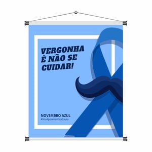 Banner Novembro Azul mod451 Lona 440gr  4x0 Fosco Cordão e bastão 