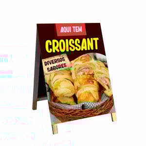 Cavalete Croissant mod112 Madeira 90x60 Frente e Verso Lona Dupla Face 