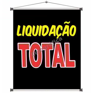 Banner Liquidação mod171 Lona 440gr  4x0 Fosco Cordão e bastão 